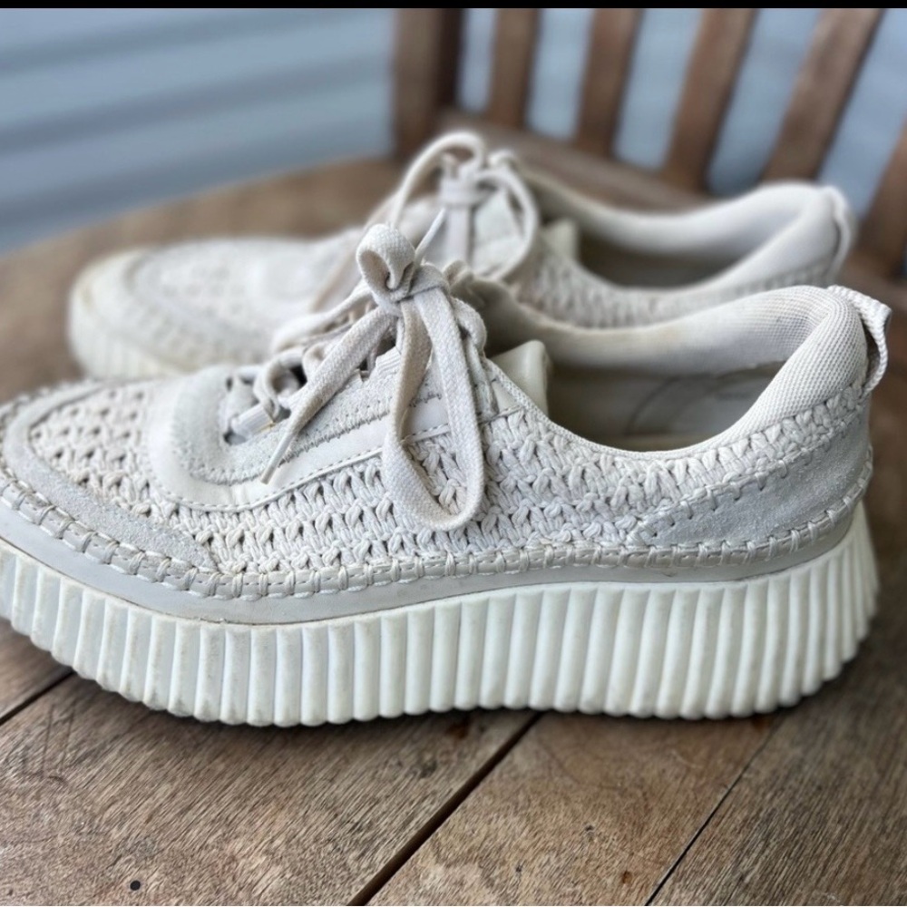 Dolce Vita Cream Woven Platform Sneaker